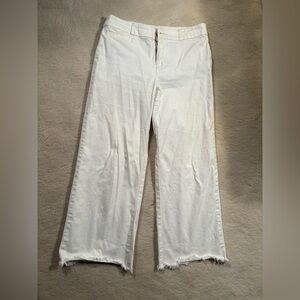 LOFT Women's Cream Flare Jeans